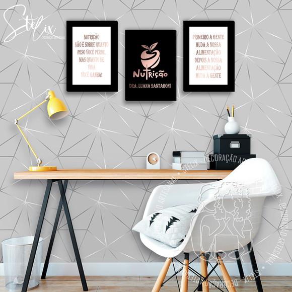 Kit Nutrição - 3 Placas / Quadros Decorativos