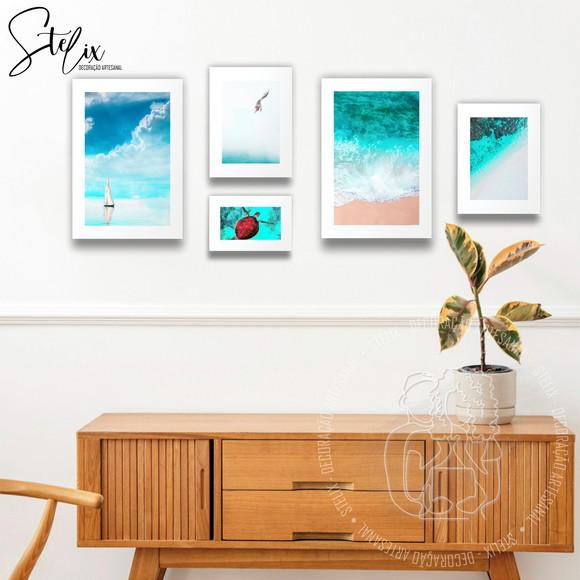 Kit Praias - 5 Placas Decorativas