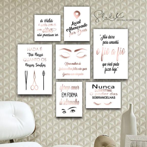 Kit Designer de Sobrancelha - 7 Placas / Quadros Decorativos