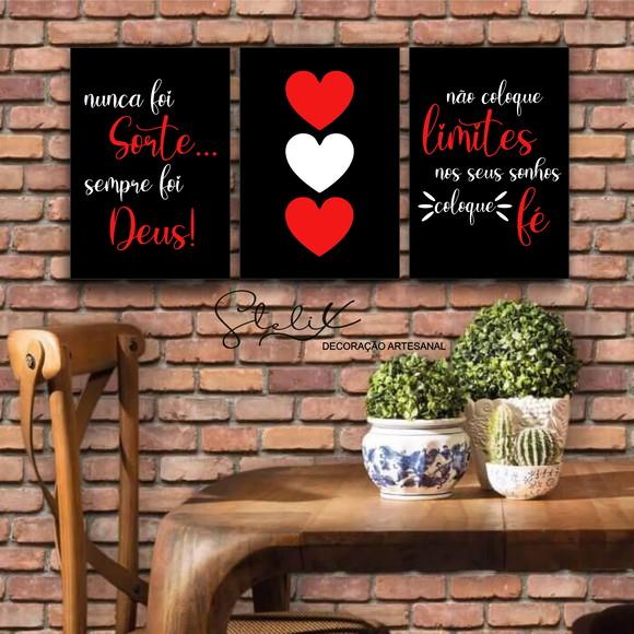 Kit Fé - 3 Placas / Quadros Decorativos