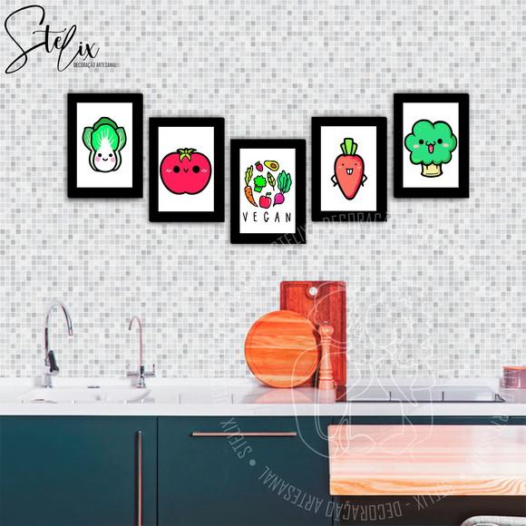 Kit Vegano - 5 Placas Decorativas