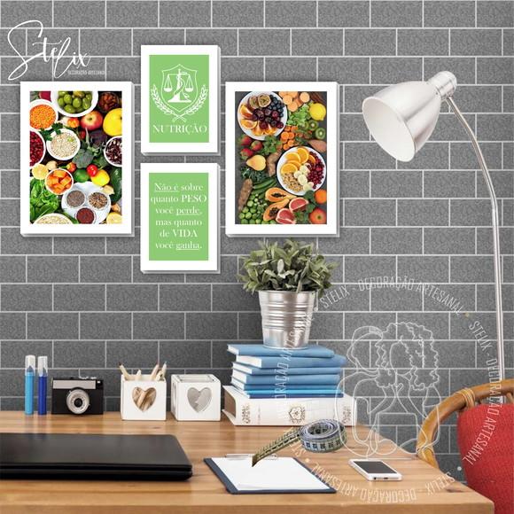 Kit Nutricionista - 4 Placas Decorativas