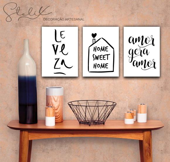 Kit Home Sweet Home (MÉDIO) - 3 Placas Decorativas