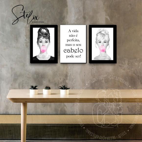 Kit Salão de Beleza - 3 Placas Decorativas