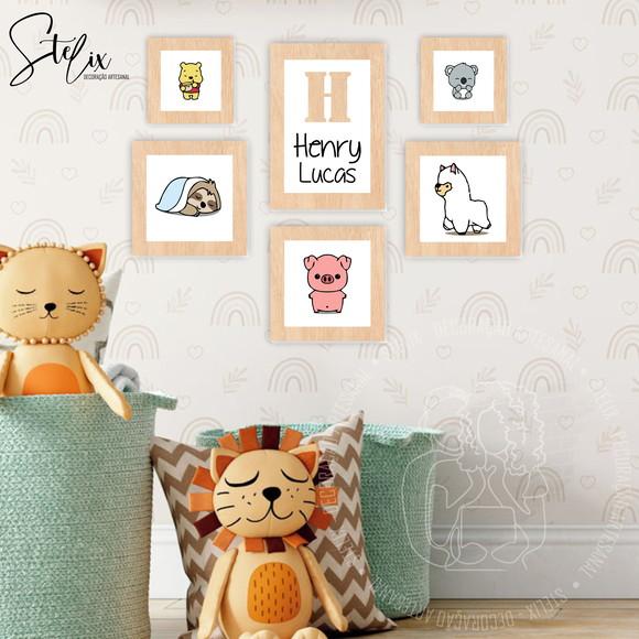 Kit Animaizinhos - 6 Placas Decorativas