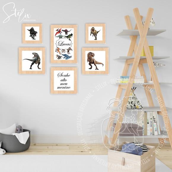 Kit Dinossauro - 6 Placas Decorativas