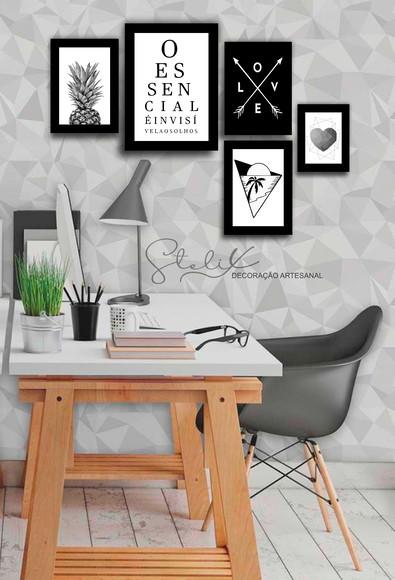 Kit Sala Moderna - 5 Placas Decorativas