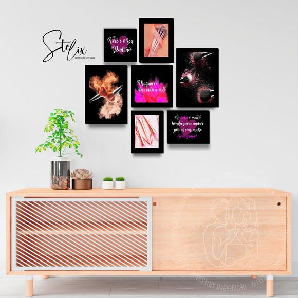 Kit Maquiagem - 7 Placas Decorativas