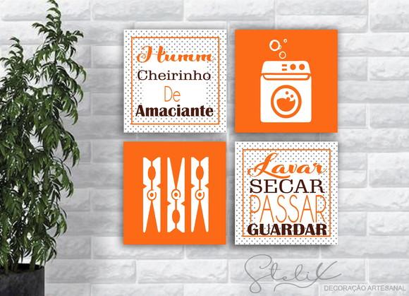 Quadros para Lavanderia Laranja