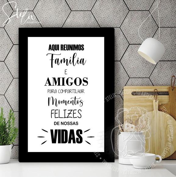 Família e Amigos - Placa Decorativa A4