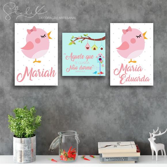 Kit Filhas - 3 Placas Decorativas