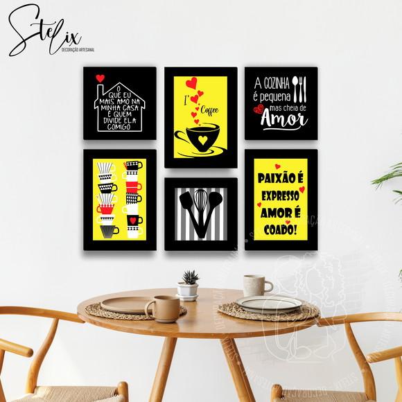 Kit Café e Cozinha - 6 Placas Decorativas