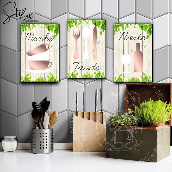 Quadros para Cozinha Rosê com Branco