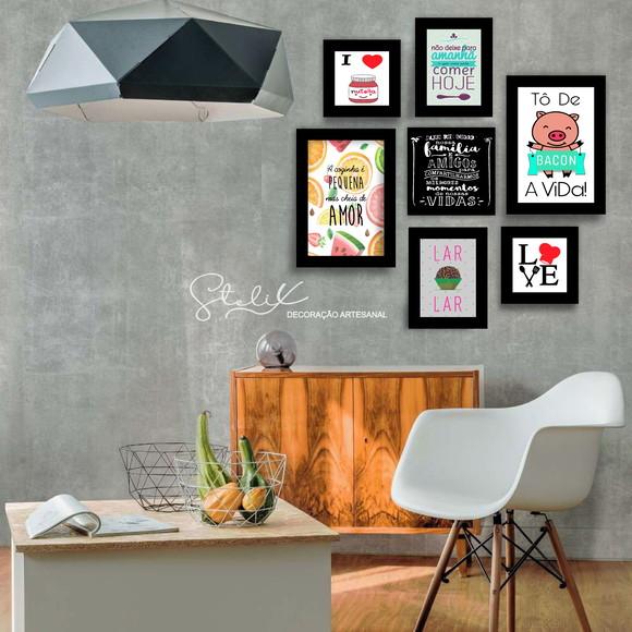 Kit Cozinha - 7 Placas Decorativas Médias