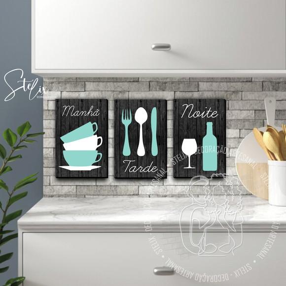 Kit Para Cozinha - 3 Placas Decorativas Médio