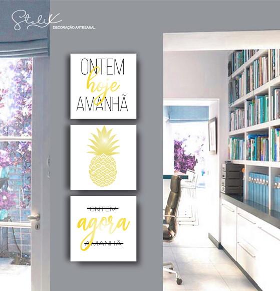 Kit Hoje e Agora -3 Placas Decorativas Médio