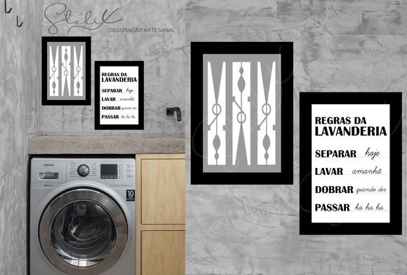 Kit Lavanderia - 2 Placas Decorativas