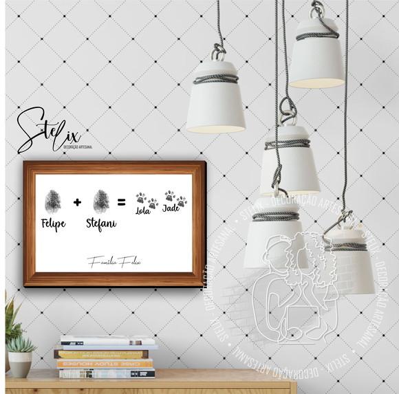 Digital Família + Pet - Placa Decorativa A4