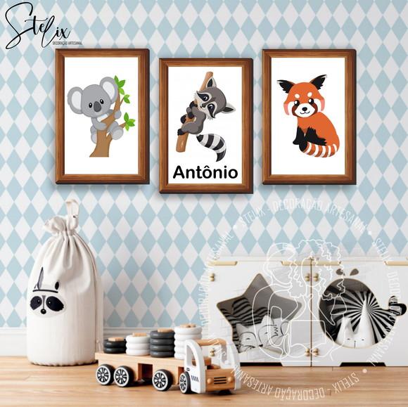 Kit Animalzinhos - 3 Placas Decorativas