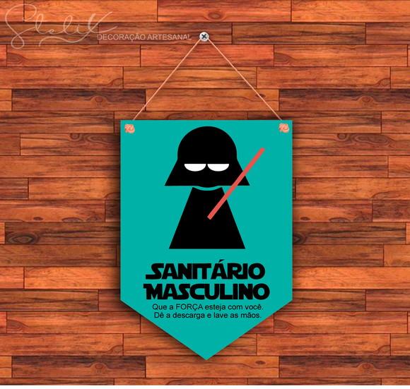 Flâmula MDF Para Porta Do Banheiro Masculino - Média