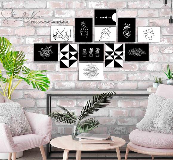 Kit Quarto Casal - 12 Placas Decorativas Grande