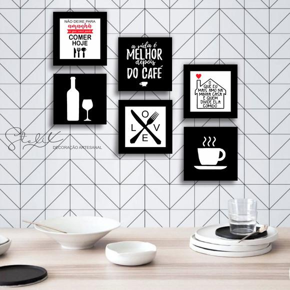 Kit 6 Placas Decorativas - Cozinha e Café