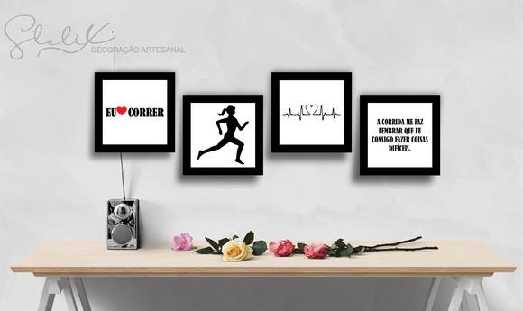 Kit Corredora - 4 Placas Decorativas