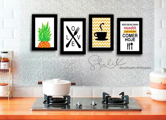 Decoração Cozinha - 4 Placas de MDF Média