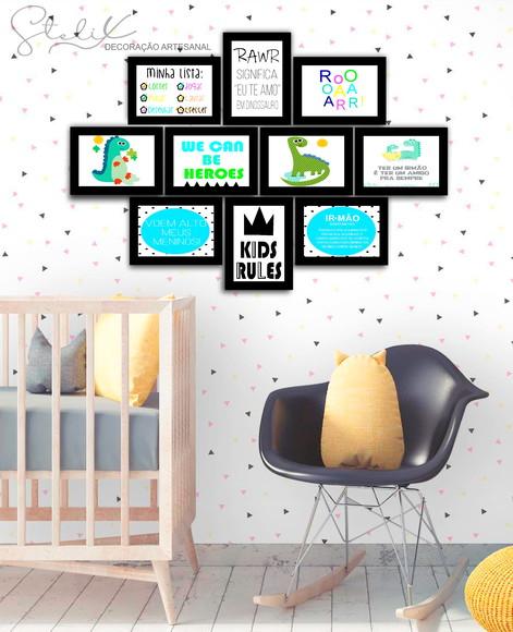 Kit Dinossauro - 10 Placas Decorativas