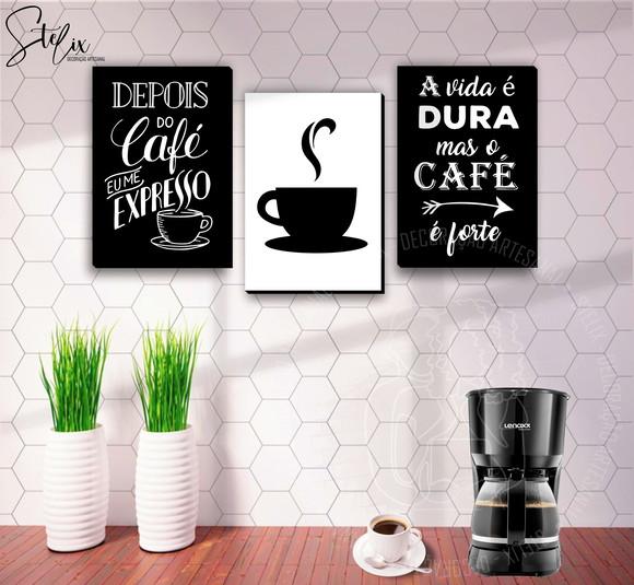 Kit Café Forte - 3 Placas Decorativas