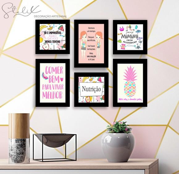 Kit Nutricionista - 6 Placas Decorativas