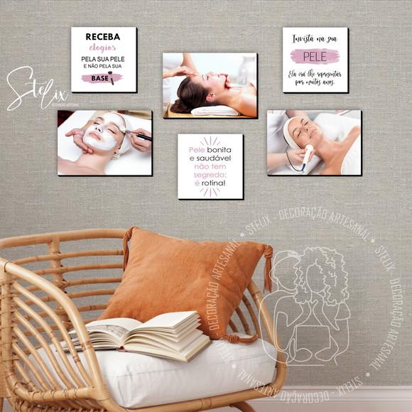 Kit Esteticista - 6 Placas Decorativa