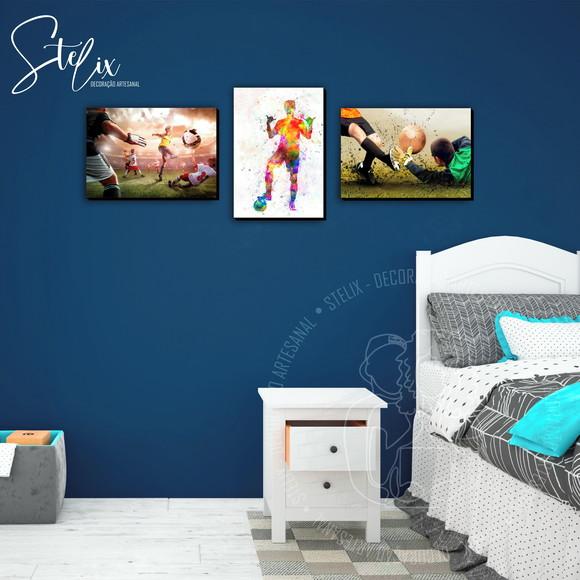 Kit Futebol - 3 Placas Decorativas Médias
