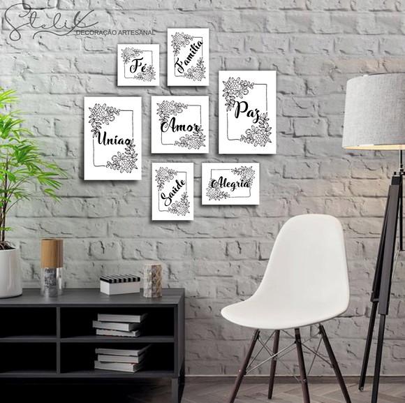 Kit Decoração Sala - 7 Placas Decorativas