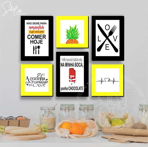 Kit Cozinha - 6 Placas Decorativas