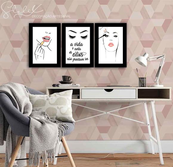 Kit Cílios - 3 Placas Decorativas