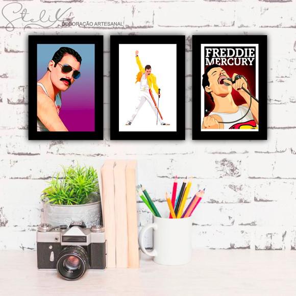 Kit Freddie Mercury - 3 Placas Decorativas