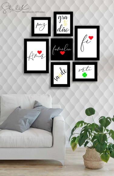 Quadros Decorativos para Sala Família, Amor, Fé