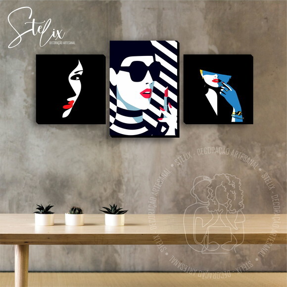 3 Placas Decorativas - Salão de Beleza