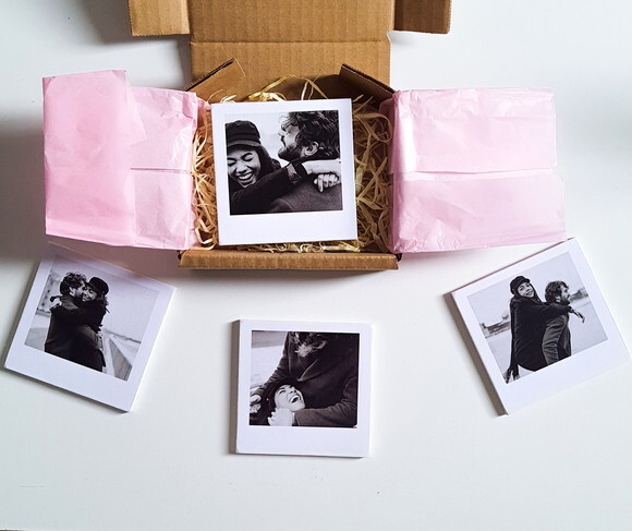 4 Fotos Polaroid em mdf Caixa Presente Namoro Amiga Família