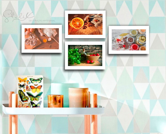 Decoração Cozinha - 4 Placas / Quadros Decorativos