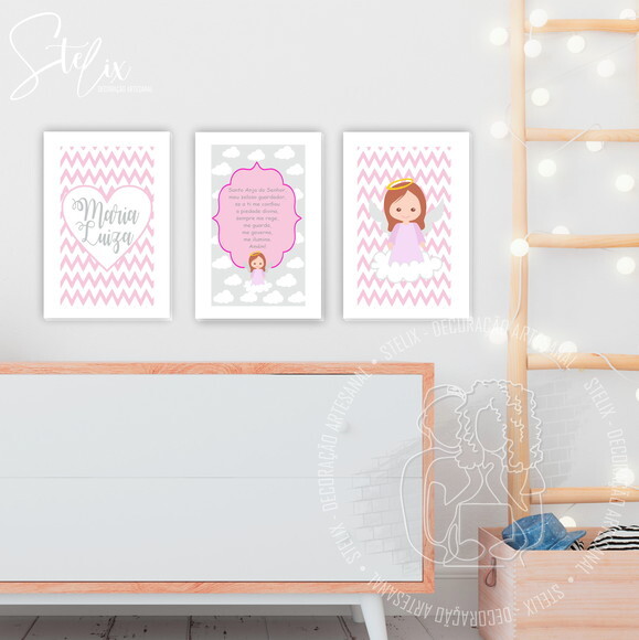 Kit Anjinha - 3 Placas Decorativas