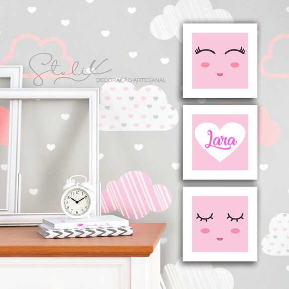 Kit Baby Menina - 3 Placas Decorativas