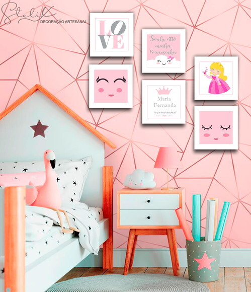 Kit Baby Menina - 6 Placas Decorativas