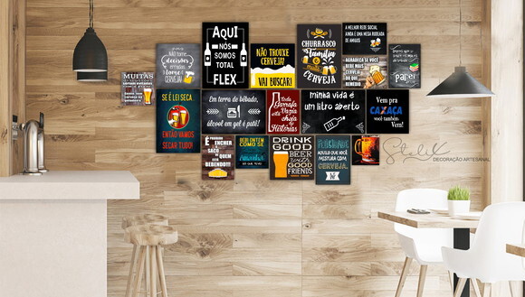 Kit Bar - 18 Placas Decorativas