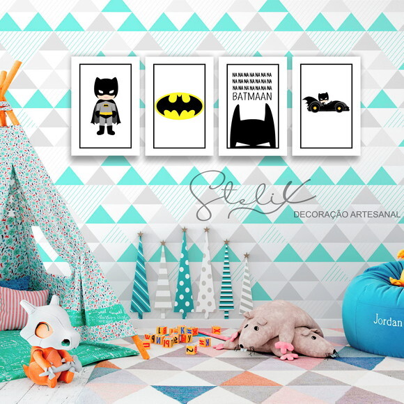 Kit Batman - 4 Placas Decorativas