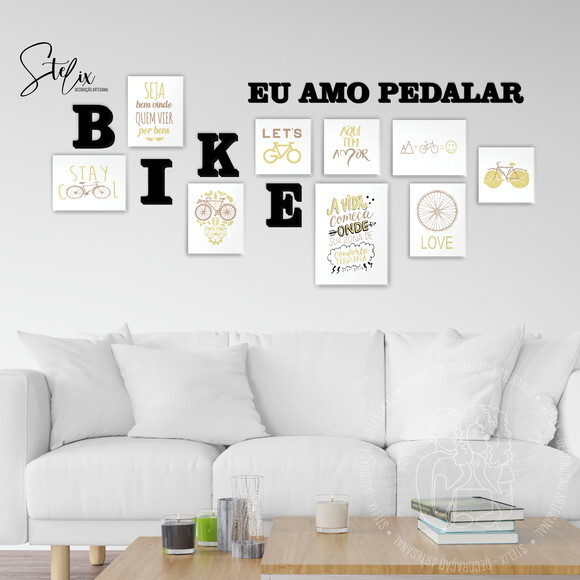 Kit Bike - 9 Placas Decorativas + 14 Letras