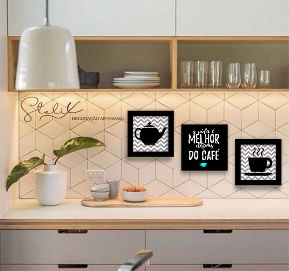 Kit Café - 3 Placas Decorativas