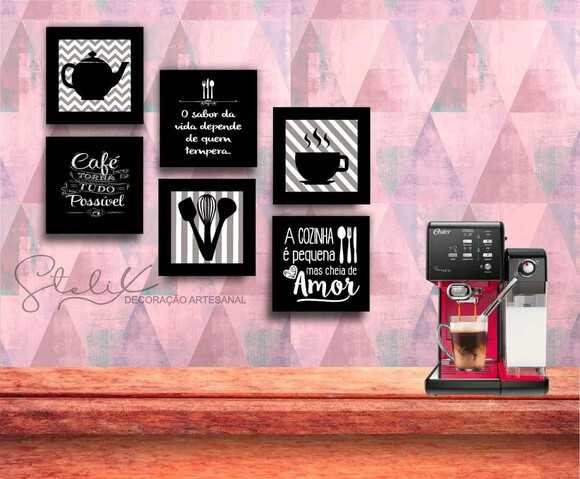 Kit Café e Cozinha - 6 Placas de MDF