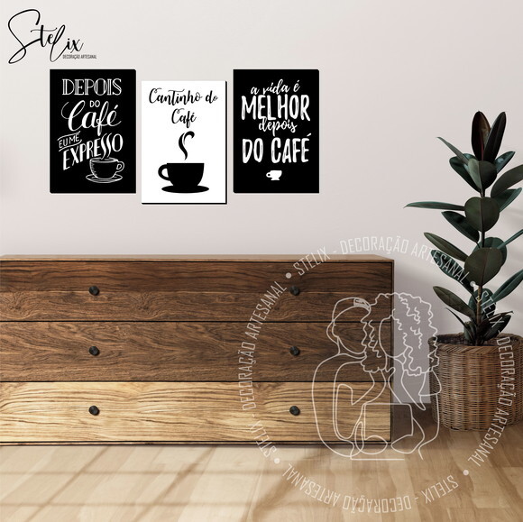 Kit Cantinho do Café - 3 Placas Decorativas